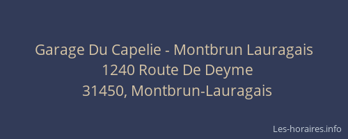 Garage Du Capelie - Montbrun Lauragais