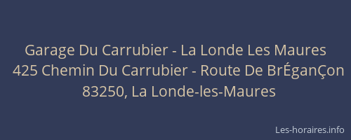 Garage Du Carrubier - La Londe Les Maures