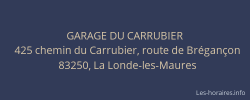 GARAGE DU CARRUBIER
