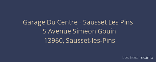 Garage Du Centre - Sausset Les Pins