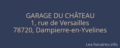 GARAGE DU CHÂTEAU