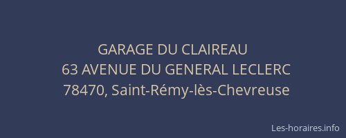 GARAGE DU CLAIREAU