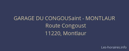 GARAGE DU CONGOUSaint - MONTLAUR