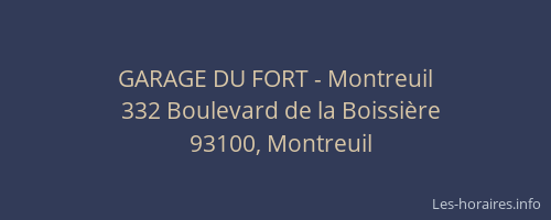 GARAGE DU FORT - Montreuil