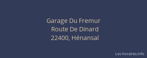 Garage Du Fremur