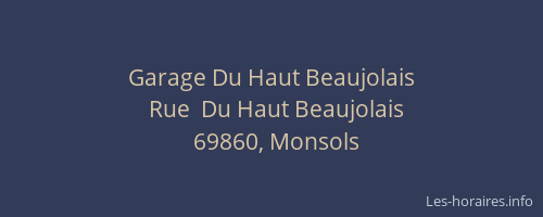 Garage Du Haut Beaujolais