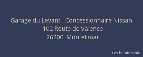 Garage du Levant - Concessionnaire Nissan