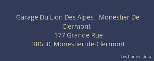 Garage Du Lion Des Alpes - Monestier De Clermont