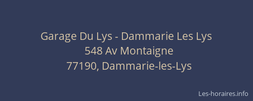 Garage Du Lys - Dammarie Les Lys