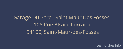 Garage Du Parc - Saint Maur Des Fosses