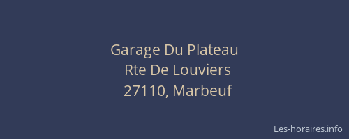 Garage Du Plateau