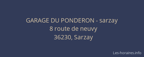 GARAGE DU PONDERON - sarzay