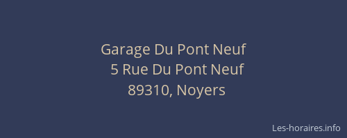 Garage Du Pont Neuf