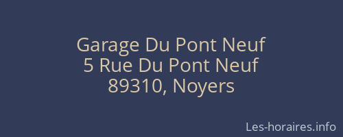Garage Du Pont Neuf