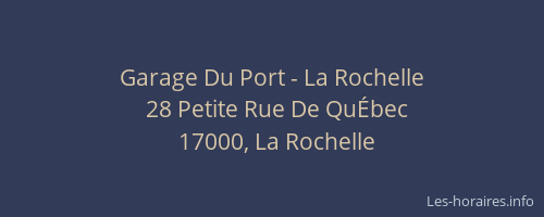 Garage Du Port - La Rochelle