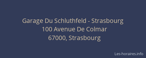 Garage Du Schluthfeld - Strasbourg