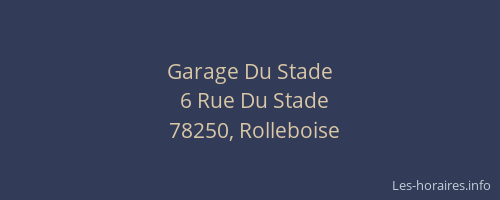 Garage Du Stade