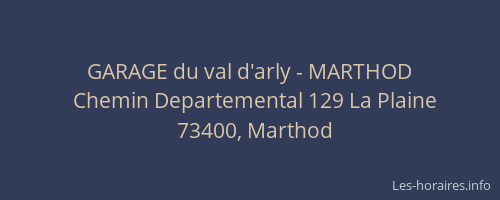 GARAGE du val d'arly - MARTHOD