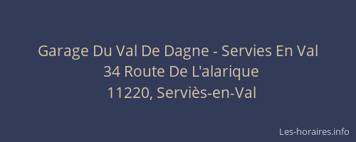 Garage Du Val De Dagne - Servies En Val