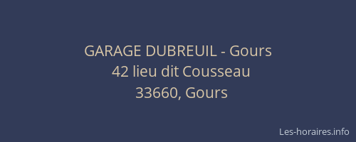 GARAGE DUBREUIL - Gours