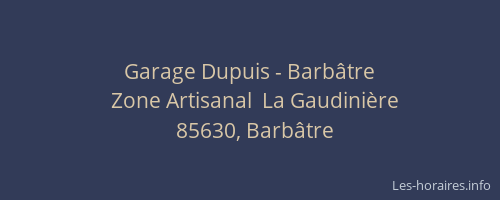 Garage Dupuis - Barbâtre