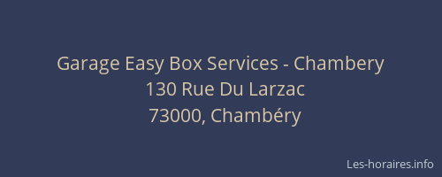 Garage Easy Box Services - Chambery