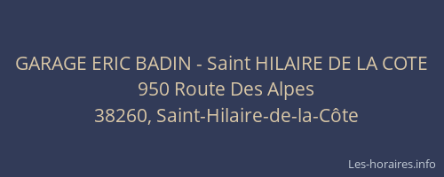 GARAGE ERIC BADIN - Saint HILAIRE DE LA COTE