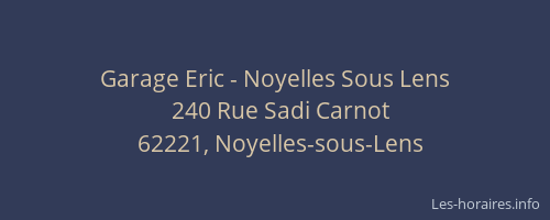 Garage Eric - Noyelles Sous Lens