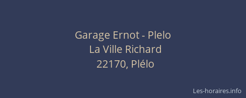 Garage Ernot - Plelo