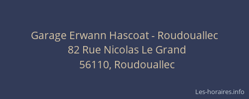 Garage Erwann Hascoat - Roudouallec