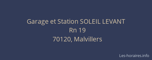 Garage et Station SOLEIL LEVANT