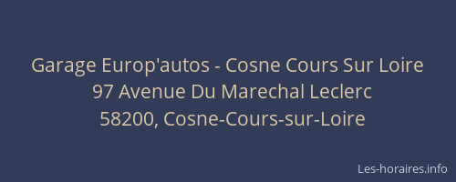 Garage Europ'autos - Cosne Cours Sur Loire