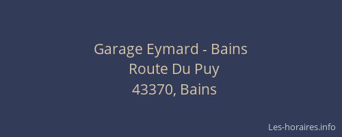 Garage Eymard - Bains