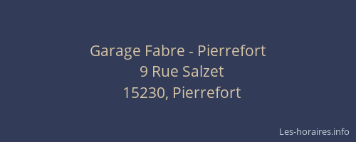 Garage Fabre - Pierrefort