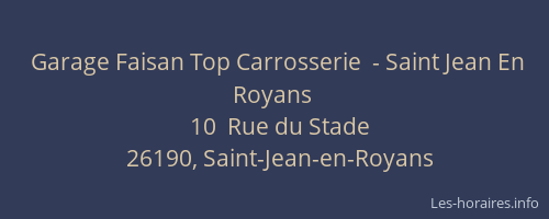 Garage Faisan Top Carrosserie  - Saint Jean En Royans