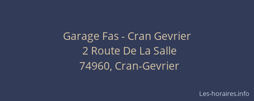Garage Fas - Cran Gevrier