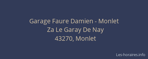 Garage Faure Damien - Monlet