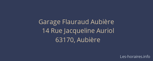 Garage Flauraud Aubi&egrave;re