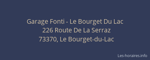 Garage Fonti - Le Bourget Du Lac