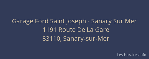 Garage Ford Saint Joseph - Sanary Sur Mer