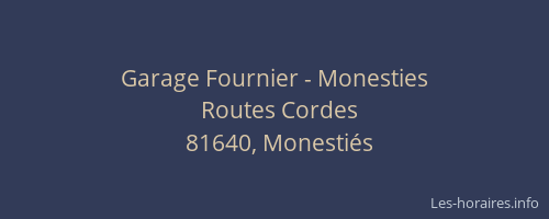 Garage Fournier - Monesties