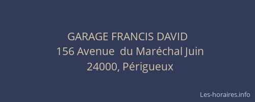 GARAGE FRANCIS DAVID