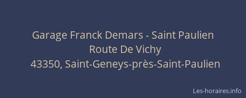 Garage Franck Demars - Saint Paulien