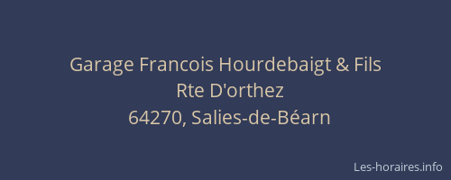 Garage Francois Hourdebaigt & Fils