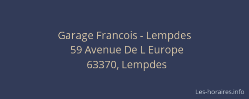 Garage Francois - Lempdes