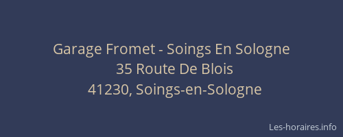 Garage Fromet - Soings En Sologne