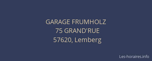 GARAGE FRUMHOLZ