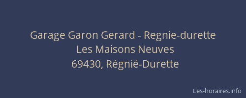 Garage Garon Gerard - Regnie-durette