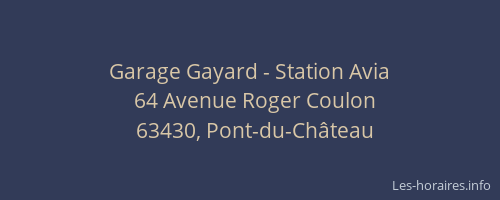 Garage Gayard - Station Avia