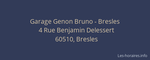 Garage Genon Bruno - Bresles